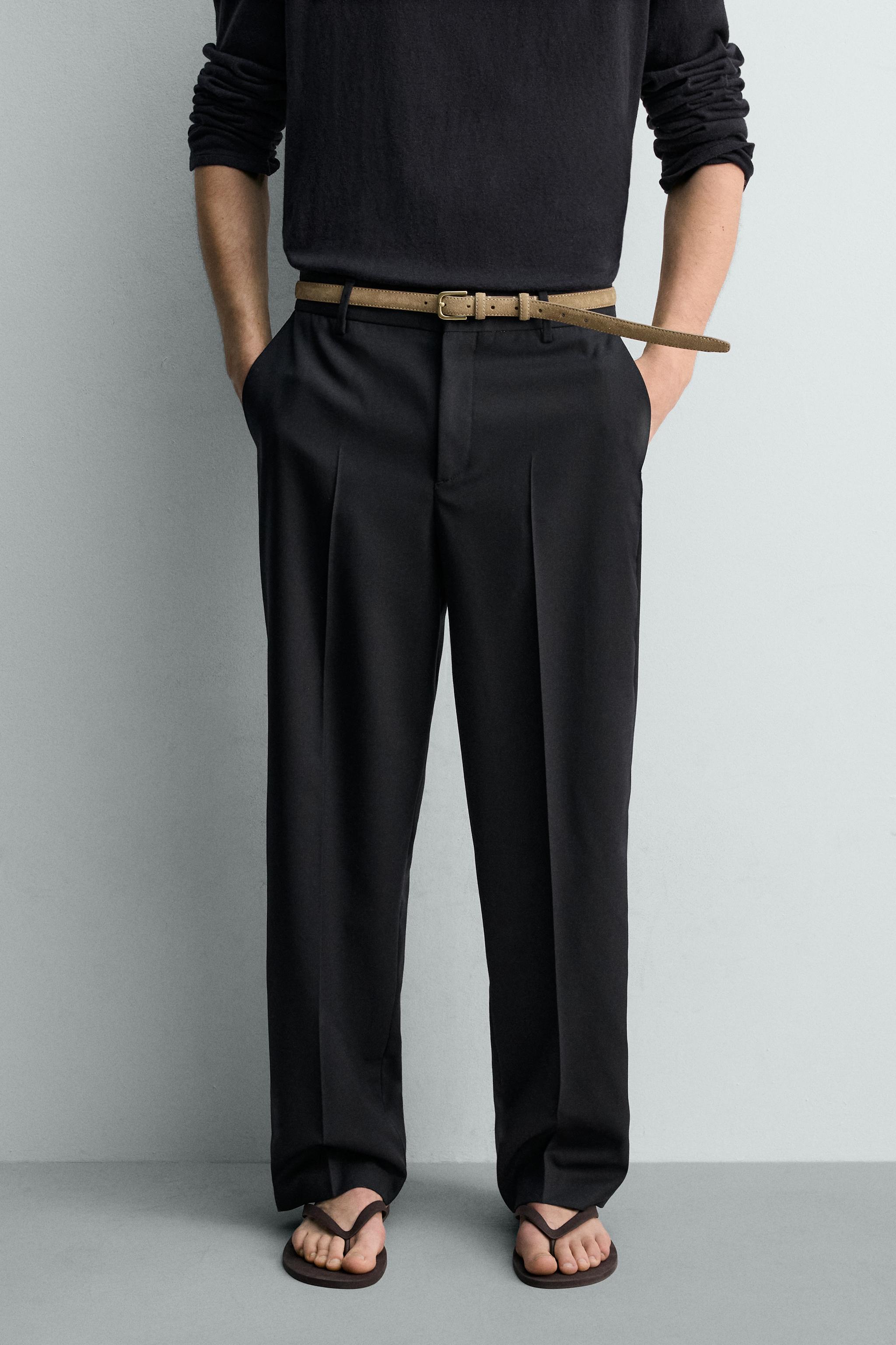100% WOOL STRAIGHT FIT PANTS